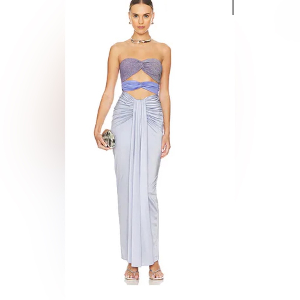 Baobab Collection Strapless Purple and Silver Dress